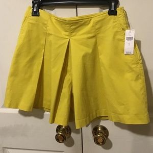 NWT Anthropologie Women Maeve Tennis Skort Skirt Short Yellow Size 2